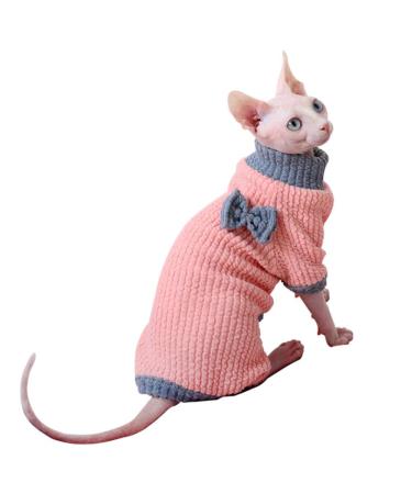 Rayminsino pet cats sphinx hairless cat highly elastic four-legged loop kitten clothing home clothing medium pink