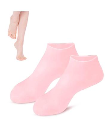 2 pairs of sockets reusable anti-crack peeling socks Pedicure socks spa-gel socks for men and women (M (36-38)))