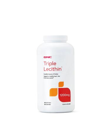 GNC Triple Lecithin 1200mg | Supports a Healthy Heart, Liver and Nervous System | 180 Softgels