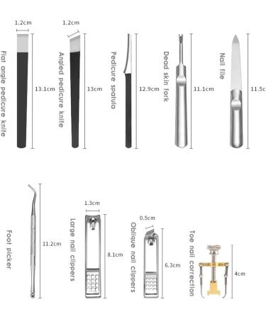 Ingrown Toenail Corrector & Thick Nail Clipper Set - Stainless Steel Heavy-Duty Tools for Podiatrist Treatment - Long Handle Pedicure Kit (10pcs) - Buy Online on GoSupps.com