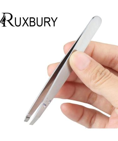 Ruxbury Tweezers Professional Slanted Tweezer for Facial Hair Women & Men Stainless Steel Silver Color Precision Tweezers for Ingrown Hair Tweezers with Blister Packaging 1 Pcs - Buy Online on GoSupps.com