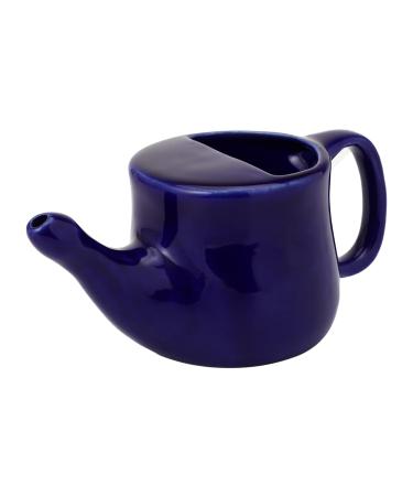 HealthGoodsIn Ceramic Neti Pot Spill Proof with 5 Sachet Neti Salt Microwave Safe - Violet Color