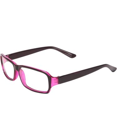 Ozkaksj Plastic Full Rim Glasses Clear Lens - Stylish Black & Purple Eyewear for Men & Women | International Shipping - Buy Online on GoSupps.com