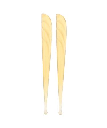 GLEAVI 2 Pcs Croissant Ear Pick Earwax Remover Tool Earwax Scooper Ear Cleaning Swab Cleaning Tool Limpiador De Oidos Ear Cleaning Tool Earwax Pick Ear Wax Cleaning Tool Shofar Ear Pick Light Yellow 11.4x1.1x0.2cm