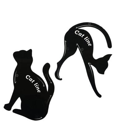 LALAFINA 2pcs Eyeshadow Stencil Cat Eye Stencil Eyeliner The Cat