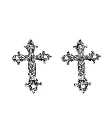 ZHOUMEIWENSP 2PCS Metal Hair Clips Retro Cross Hairpin with Punk Duckbill Clips Novelty Hair Style Making
