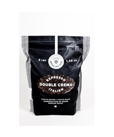 LA CIE DES MERS DU SUD Whole Beans - Espresso Double Crema Italien - Cafes Mers Du Sud Medium Roast 3 Pound (1.36 Kg) Resealable Bag Medium Roast 1.36 Kilogram 3-lb Bag