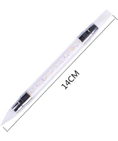 TOSSPER Nail Art Brush & Glitter Picker Pen - Double-Headed Silicone Rhinestone Tool for DIY Manicure & UV Gel Applications - International Shipping Available - Buy Online on GoSupps.com