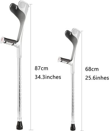 Forearm Crutches Lightweight Adjustable Aluminum Canes Retractable Foldable Medical Rehabilitation Crutches Walking Stick Device with Safety Handrails 1 Pair Selfless dedication Silver foldable - Buy Online on GoSupps.com