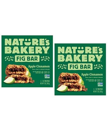 Nature's Bakery Apple Cinnamon Real Fruit, Whole Grain Fig Bar - 12 ct. (24 oz.) Apple  6 Count (Pack of 1)
