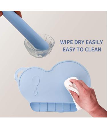 Glo Babyz Silicone Placemat for Babies, Toddlers & Kids - Non-Slip, Food Grade Material - Includes Drawstring Bag (Blue/Pink) - Buy Online on GoSupps.com