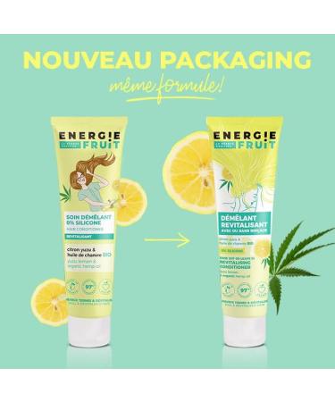  Energie Fruit FRUIT ENERGY | Detangling Treatment with or without rinsing | Silicone-free | Organic Yuzu Lemon & Hemp | Dull Hair | Vegan | 150 ml - Buy Online on GoSupps.com