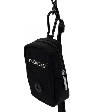 Portable Dog Walking Treat Bag with Feces Bag Dispenser - Black | Hands-Free Faecal Bag Holder for Easy Leash Use - Buy Online on GoSupps.com