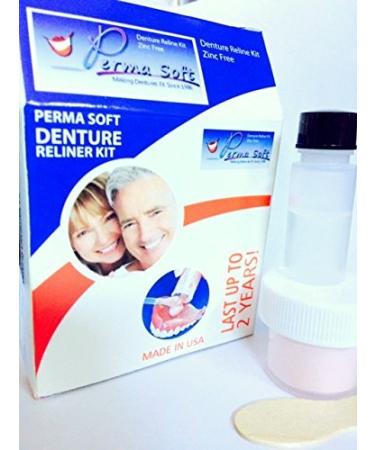 Perma Soft Denture Reliner - 1 Kit - Made in the USA - Relines 1 Individual Plate