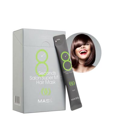Bouncy Hair Mask / Moist Shiny / Masil 8 Seconds Super Mild Hair Mask Stick 1 Pack / Travel Portable   All in One Haircare for both Hair and Scalp   Neautral pH6.4   Protein Restore Hair   Korean Hair Treatment