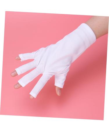Housoutil 1 Pair Nail Anti Uv Glove Chinese Wooden Pillow Half-Finger Silicone Ear Display Glove Uv Shield Glove White Manicure - Buy Online on GoSupps.com