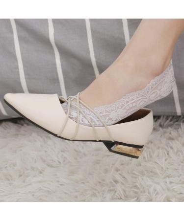 Yangwen Women's Invisible Lace Boat Socks - 5 Pairs of Slippery Elastic Ultra-Thin F lings in 5 Colors - Buy Online on GoSupps.com