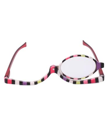 Amrka Cosmetic Reading Glasses Magnifying Glasses Folding Makeup Eyeglasses +1.5 +4.0 (+4.0)
