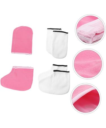 Mikinona 4 Pairs Hand and Foot Mask Fabric Paraffin Socks Moisture Glovesfor Dry Hand Foot Spa Covers Paraffin Bags Hand Spa Gloves Paraffin Wax Gloves Spa Socks Thicken Towel - Buy Online on GoSupps.com