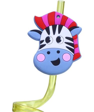 iwobi 12 Pcs Animal Curly Straws Reusable Plastic Curly Novelty Straws for Kids Birthday Party - Buy Online on GoSupps.com