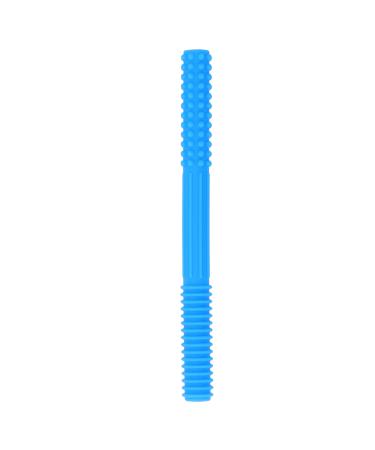 BROLEO Chewing Tube Hollow Flexible Bright Color Portable Soft with Cleaning Brush for Home Baby (Blue)