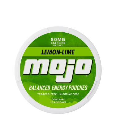 Mojo Balanced Energy Pouches | Healthier Energy Drink Alternative | Zero Sugar & Calorie-Free with Ginseng Yerba Mate B-Vitamins and Amino Acids | 15 Pouches Per Can | 5 Cans of Lemon Lime
