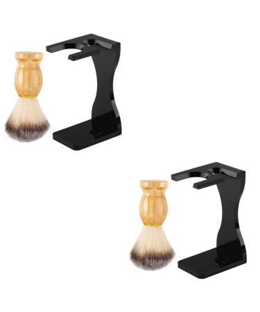 minkissy 2 Sets Shaving Set Shaving Brush And Stand Barber Shaving Brush Salon Shaving Brush Shaving Brush