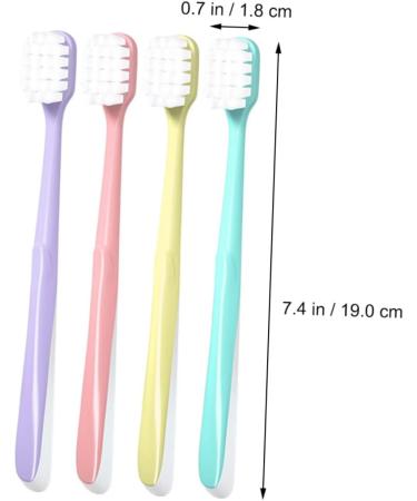 4-Piece Soft Cotton Toothbrush Set - Large Head Plastic Oral Hygiene Brushes for Women | Macaron Colors | Body Care - Buy Online on GoSupps.com