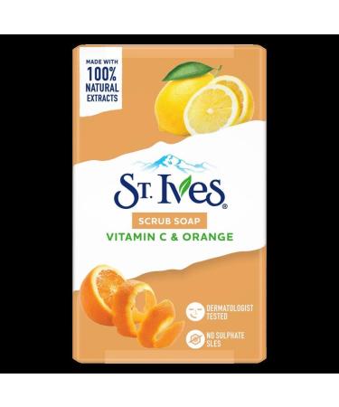 St. Ives' Scrub Bar Soap with Vitamin C & Orange (4 Packs)