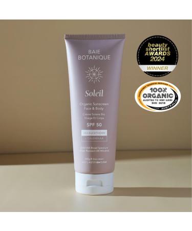 Buy Baie Botanique Soleil SPF 50 - Organic Non-Toxic Sunscreen for Face & Body | Vegan Reef Safe Natural Ingredients - Sea Buckthorn & Calendula - Buy Online on GoSupps.com