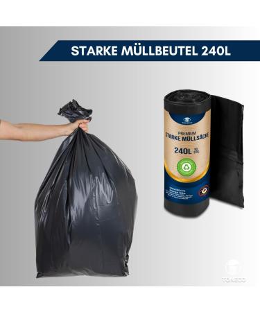 Toneco STRONG 240L Garbage Bags - Black - 100x125cm - 40 Count for Camping Household & Industrial Use - Bulk Options Available - Buy Online on GoSupps.com