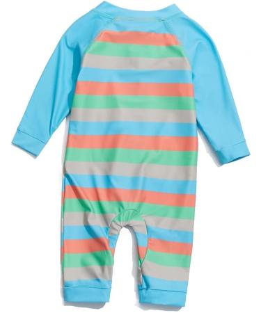 BONVERANO Baby Boys Swimsuit | UPF 50+ Sun Protection | Full-Length Zipper One Piece Swimwear | 12-18 Months | Stripe 3 - Buy Online on GoSupps.com