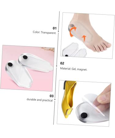 FOMIYES 2 Pairs Heel Pad - Flat Foot Support Insoles & Cushions | Transparent Half Heel Shoe Pads for Comfort & Correction - Buy Online on GoSupps.com