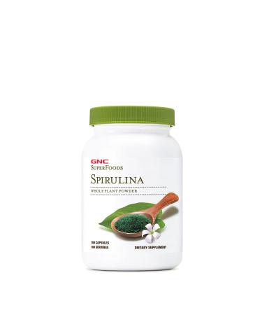 GNC SuperFoods Spirulina Whole Plant Powder Capsules - 100 Capsules