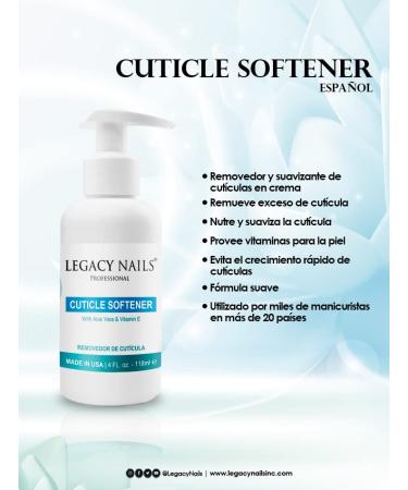 Legacy Nails Professional Cream Cuticle Softener 4 FL OZ - Nourishes & Softens Cuticles Gentle Formula Avoids Fast Growth - Shop Now - Buy Online on GoSupps.com