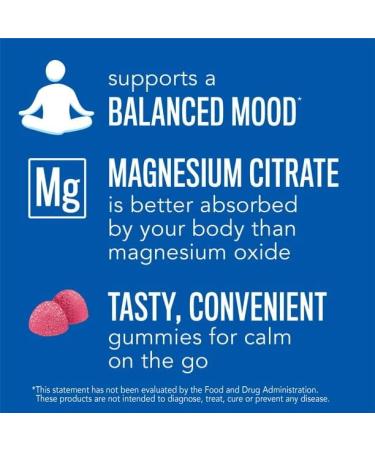 Natural Vitality Calm Gummies - Raspberry-Lemon Flavored Magnesium Supplement - 60 Gummies - Buy Online on GoSupps.com