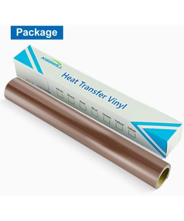 KISSWILL Brown HTV Heat Transfer Vinyl Roll - 12x6' | PU HTV for Silhouette Cameo | Easy Weed & Cut Vinyl - Buy Online on GoSupps.com