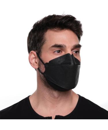 PPE SUPPLY CANADA Pack of 20 Adult (Regular) 4-Ply Individually Wrapped 3D Willow-Leaf Face Mask Disposable Face Masks Black - Buy Online on GoSupps.com