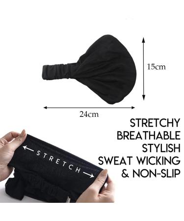 Carede Sweat Band Headbands for Women and Men - Non Slip Wide Headbands for Yoga, Running, Workout - Pack of 6 Black and Grey Fashion Hair Bands - Ideal for Thick Hair and Bike Helmets - Buy Online on GoSupps.com