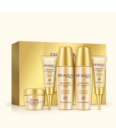 BIOAQUA Snail Mucus Skin Moisturizing Eye Toner Essence BB Cream 5pcs Set Gift Box