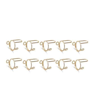 iFutniew 10 Pieces Sets Thin Nail Rings for Ladys Ring Jewelry Metal to Girlfriend Gold