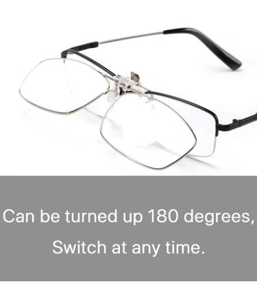 VANANA Clip-On Blue Light Blocking Reading Glasses | Flip Up 2.0x Magnifying Full-Frame Readers | Clear Lens for Eye Protection - Buy Online on GoSupps.com