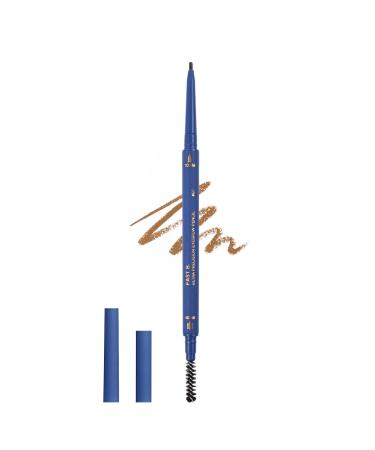 Fast b. Eyebrow Pencil, Natural Looking Waterproof Eyebrow Pencil Dual Ended with Eyebrow Pen & Eyebrow Gel Korean Makeup Brow Kit Fine Point Retractable Light Brown