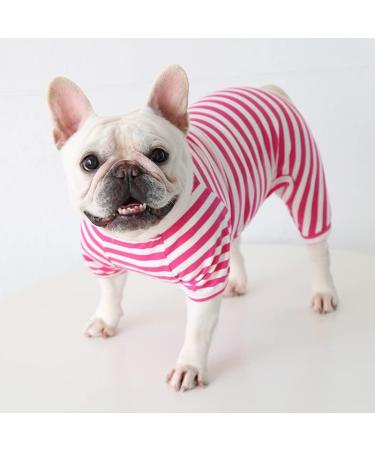 Buy BT BEAR Classic Striped Dog Pajamas - Soft Cotton Overall for Pugs French Bulldogs & Cats - XL Hot Pink - Buy Online on GoSupps.com