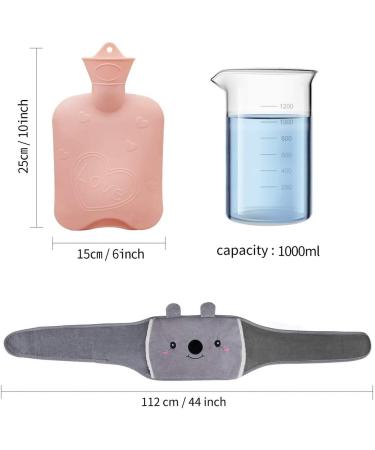 Rubber Hot Water Bottle with Soft Waist Cover - Pink | Pain Relief for Neck, Back, Shoulder, Legs | Waist Warmth | Hot Water Bag Pouch - Buy Online on GoSupps.com