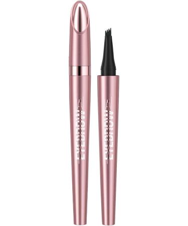 Eyebrow Pencil With 4 Fork Tip Easily Create Long-lasting Natural Eyebrow Makeup 3D Microblading Eyebrow Pencil Waterproof & Stain Resistance Eyebrow Pen (Black) - Buy Online on GoSupps.com