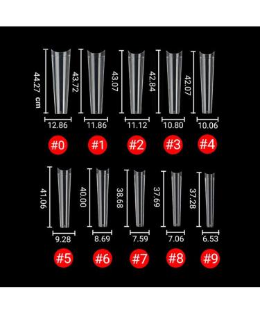 XXL Coffin No C Curve Nail Tips Clear Acrylic Extra Long Coffin Nails (500pcs) for Nail Salons & DIY Art | SITELENABY - Buy Online on GoSupps.com
