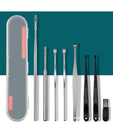 LUKEO Portable Ear Cleaner Set Ear Cleaning Spiral Earpick Ear Wax Remover Ear Curette Spiral Ear Spoon Earpick Set Ear Cleaning Tools