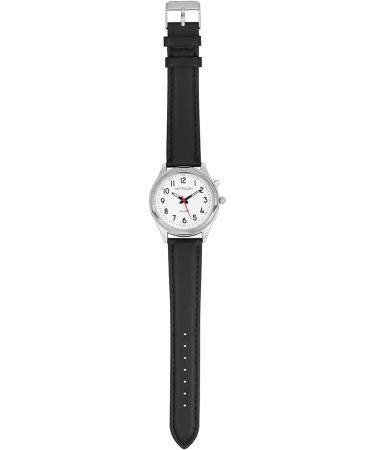 QIATKWH German Speaking Ladies Watch - Silver Alloy Case & Black Leather Strap - Stylish & Functional Timepiece - Buy Online on GoSupps.com