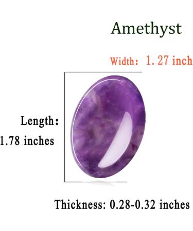 Xiannvxi Amethyst Crystal Stones - Polished Oval Palm Pocket Gem for Healing Stress Relief & Meditation - Buy Online on GoSupps.com